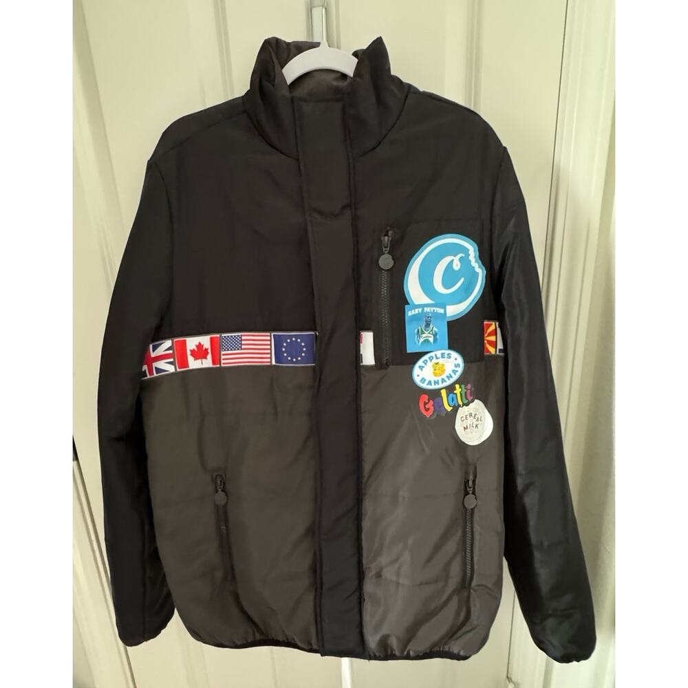 Cookies SF Award Tour Quilted Nylon Puffer Jacket Waterproof Size L Black New